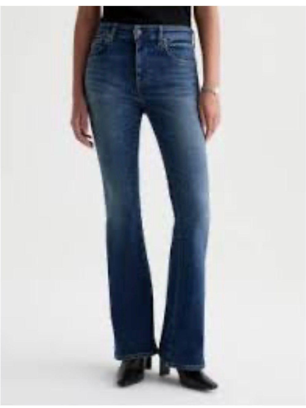 Ag Adriano Goldschmied Mid-Rise Flare Jeans in Indigo Blue
